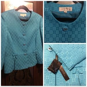 Teal textured blazer